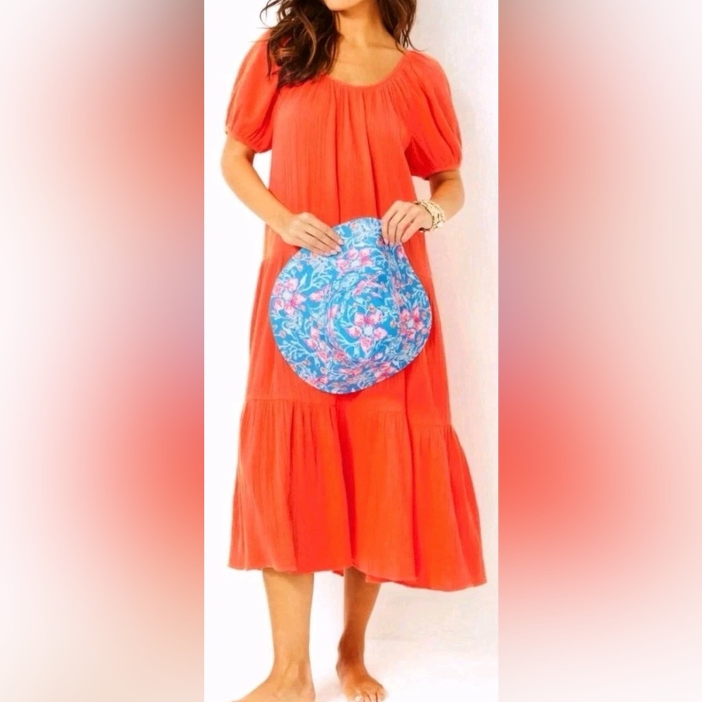 Lilly Pulitzer Orange ZeminiTextured maxi Dress - Picture 2 of 11